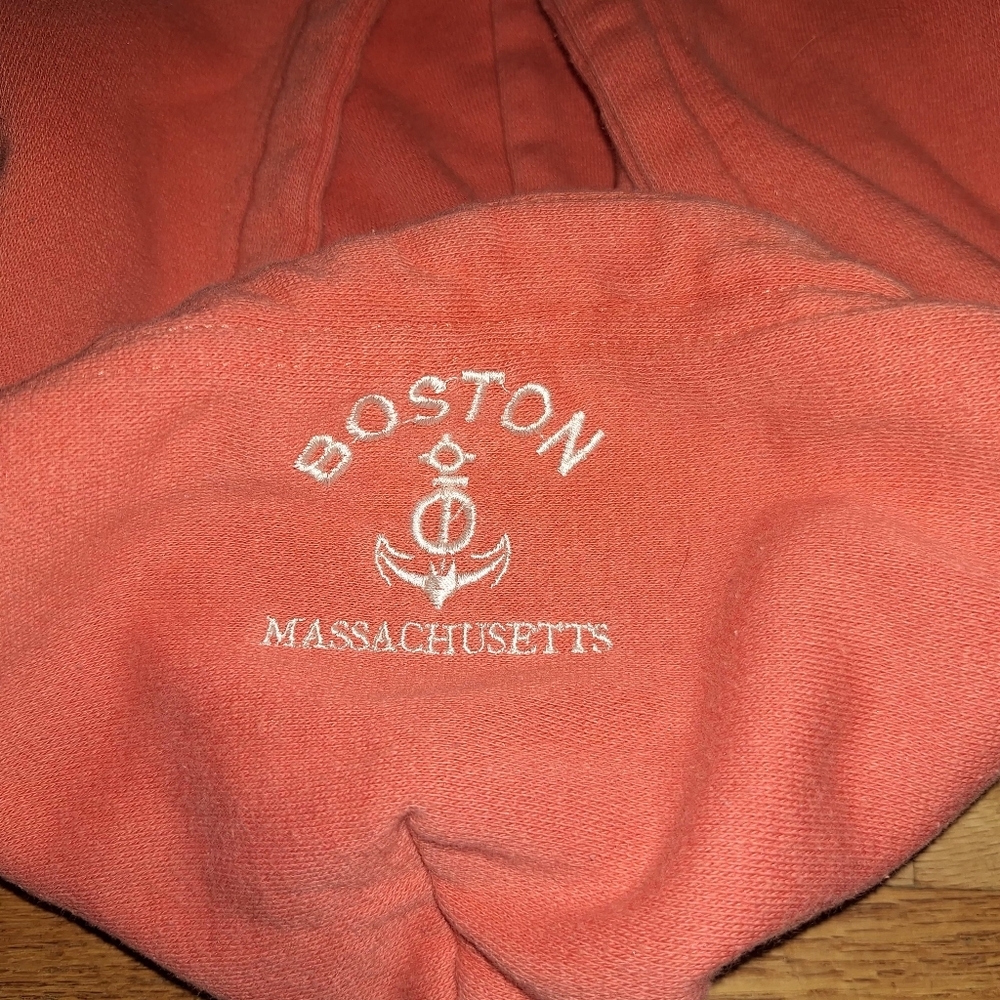 Boston Massachusetts Hoodie Large Love Couture Sweatshirt Pockets Womens Casual‎ - Picture 3 of 5